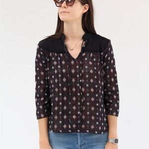 Ace & Jig Black and Orange Constance Double Gauze top size xs